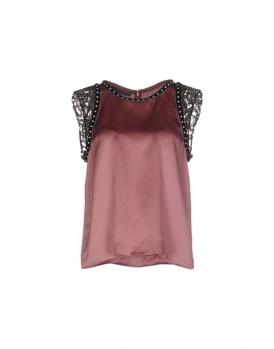 Alberta Ferretti Silk Top In Pastel Pink