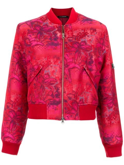 À La Garçonne Brocade Bomber Jacket In Pink