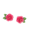 Dolce & Gabbana Rose Clip-on Earrings In Pink