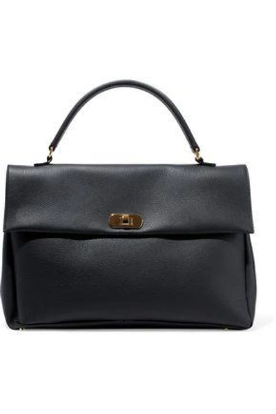 Marni Pebbled-leather Tote In Anthracite