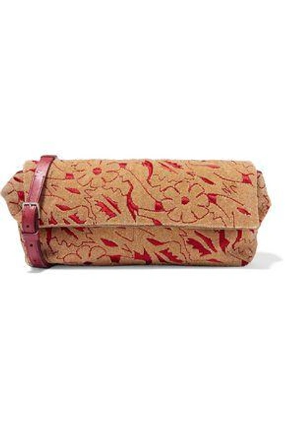 The Row Flap Embellished Brocade Shoulder Bag In Crimson