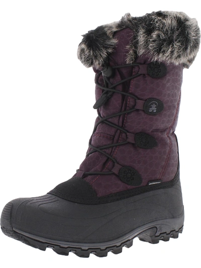Kamik Momentum Womens Faux Fur Trim Mid-calf Winter & Snow Boots In Purple