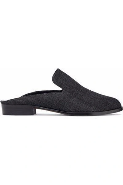 Robert Clergerie Alicet Denim Slippers In Black