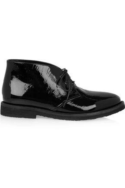 Alaïa Patent-leather Desert Boots In Black