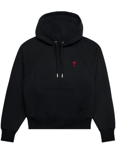 Ami Alexandre Mattiussi Ami De Coeur Hoodie In Black