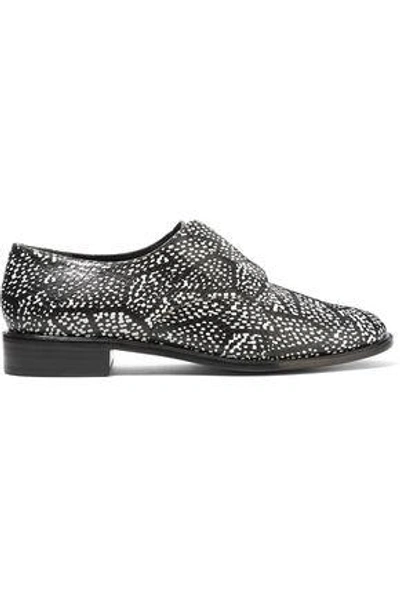 Robert Clergerie Jamk Snake-effect Textured-leather Brogues In Black