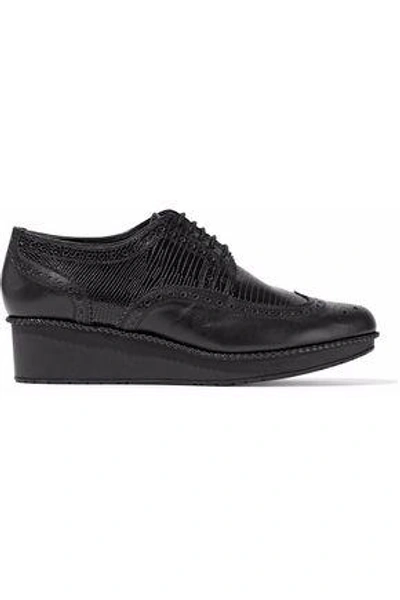 Robert Clergerie Leather Brogues In Black