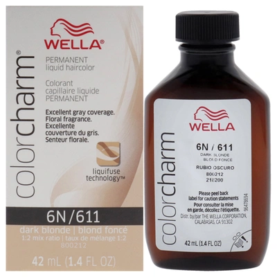 Wella Color Charm Liquid Haircolor - 611 6n Dark Blonde By  For Unisex - 1.4 oz Hair Color In Grey