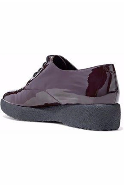 Robert Clergerie Feydol Patent-leather Brogues In Burgundy