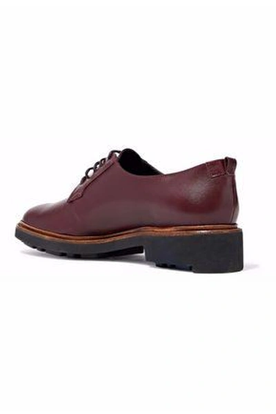 Robert Clergerie Leather Brogues In Burgundy