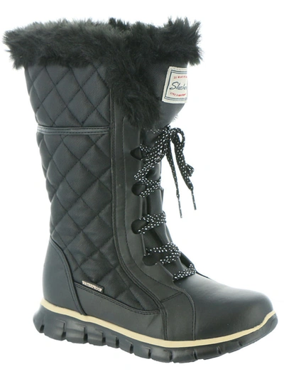Skechers Synergy Real Estate Womens Thinsulate Waterproof Winter Boots In Black