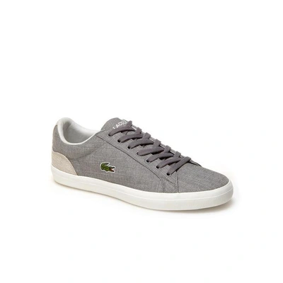 Lacoste Men's Lerond Canvas Trainers In Grey/natural