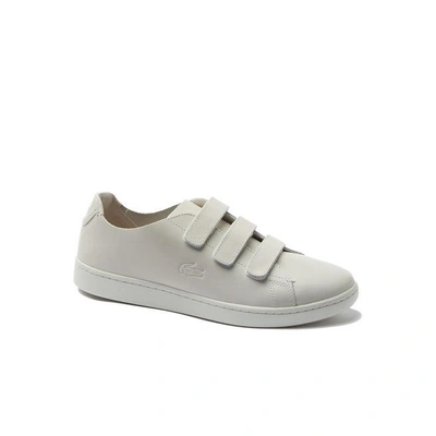 Lacoste Men's Carnaby Strap Leather Sneakers In Off White/off White