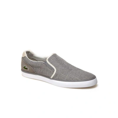 Lacoste Men's Jouer Slip On Canvas Slip-ons In Grey/natural
