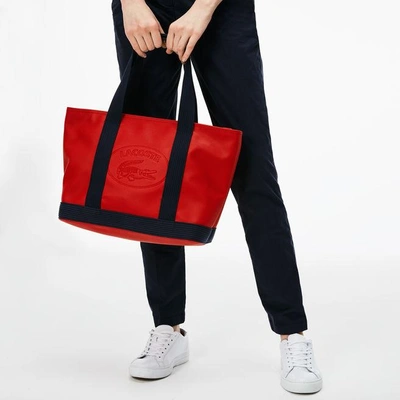Lacoste Women's Classic Coated Piqué Canvas Zip Tote Bag In High Risk Red  Peacoat | ModeSens