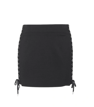 Mcq By Alexander Mcqueen Mcq Alexander Mcqueen Woman Lace-up Stretch-knit Mini Skirt Black