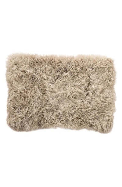 Natural New Zealand Rectangular Sheepskin Throw In Taupe