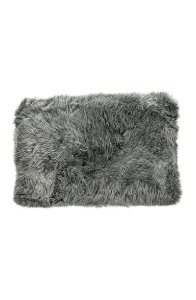 Natural New Zealand Rectangular Sheepskin Throw In Grey