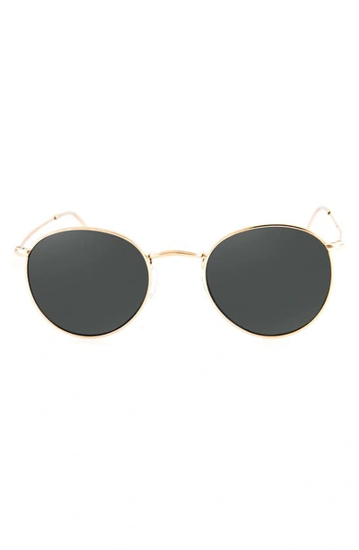 Aqs Roe 50mm Polarized Round Sunglasses In Gold