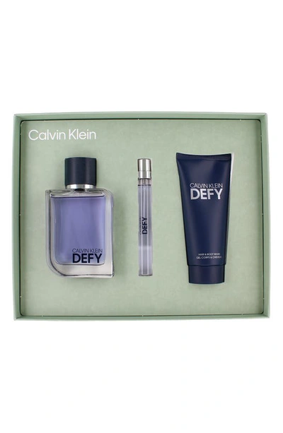Calvin Klein Defy Eau De Toilette Set In Blue