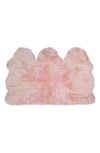 Natural New Zealand Triple Sheepskin Throw In Pink