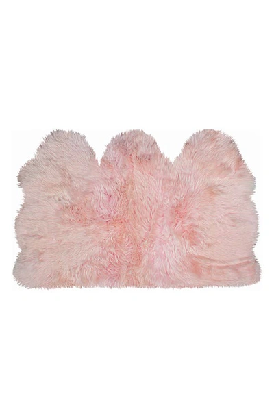 Natural New Zealand Triple Sheepskin Throw In Pink