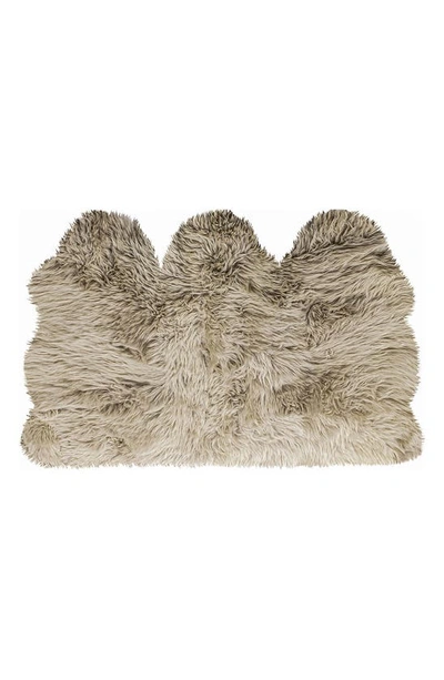Natural New Zealand Triple Sheepskin Throw In Taupe