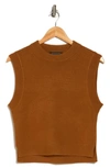 French Connection Millia Ribbed Sweater Vest In Glazed Ginger