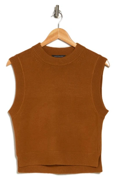 French Connection Millia Ribbed Sweater Vest In Glazed Ginger