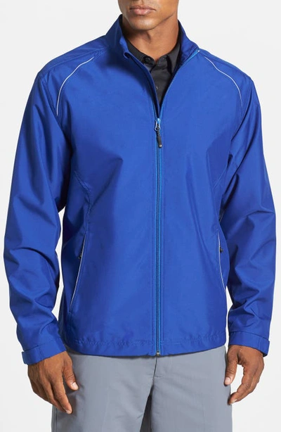 Cutter & Buck Beacon Weathertec Wind & Water Resistant Jacket In Tour Blue