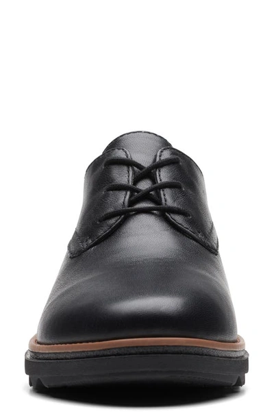 Clarks Sharon Rae Lace-up Platform Wedge Sneaker In Black Leather