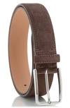 Made In Italy Smooth Leather Belt In Brown