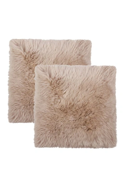 Natural New Zealand Genuine Sheepskin Shearling Chair Seat Pad In Taupe