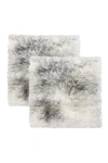 Natural New Zealand Genuine Sheepskin Shearling Chair Seat Pad In Gradient Grey