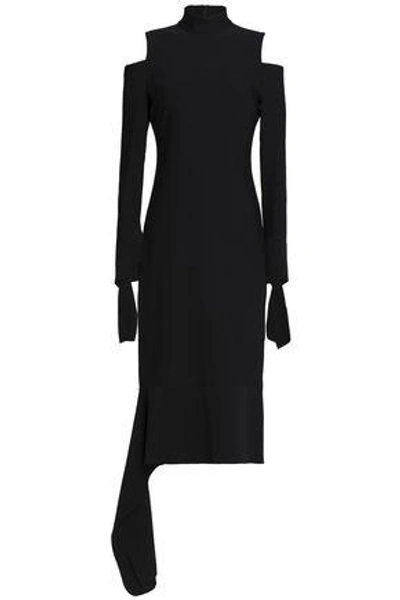 Alexis Woman Katell Cold-shoulder Asymmetric Cady Dress Black