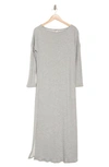 Go Couture Long Sleeve T-shirt Dress In Heather Grey