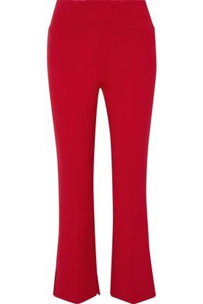 Roland Mouret Woman Goswell Cropped Stretch-crepe Flared Pants Red