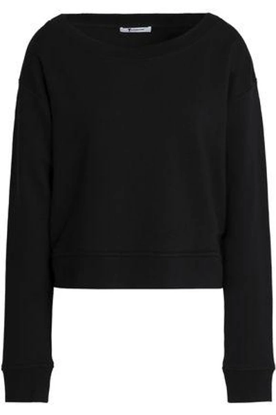 Alexander Wang T Woman Mélange Cotton-blend Sweatshirt Black