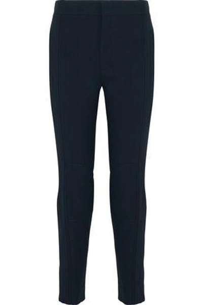 Chloé Paneled Twill Skinny Pants In Navy