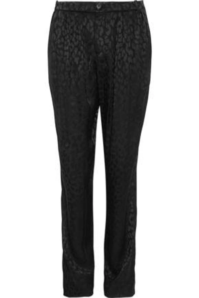 Gucci Silk-jacquard Tapered Pants In Black