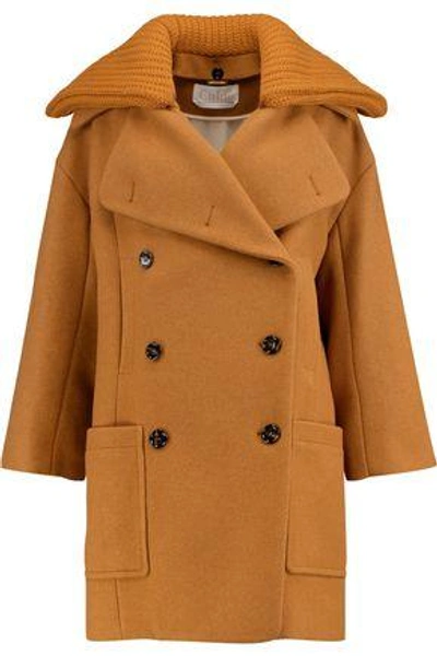 Chloé Wool-blend Coat In Saffron
