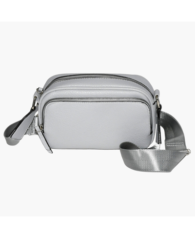 Nicci Crossbody With Front Zipper Pocket In Grey