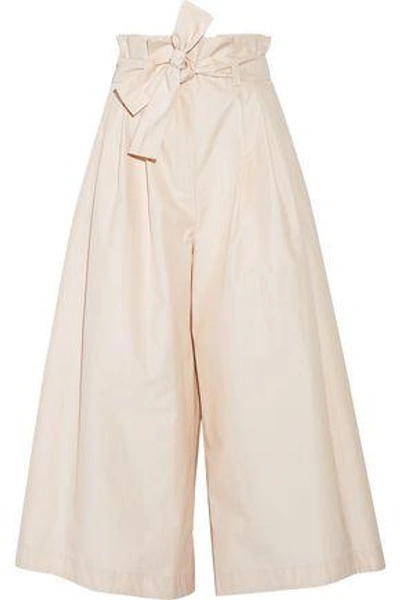 Fendi Cotton-taffeta Culottes In Ecru