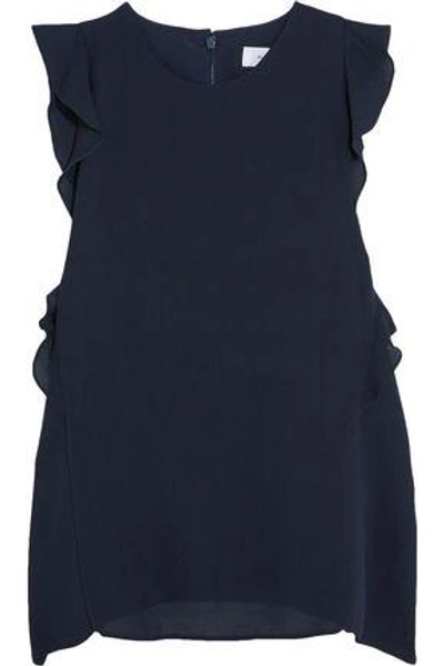 Carven Woman Ruffled Crepe Top Midnight Blue