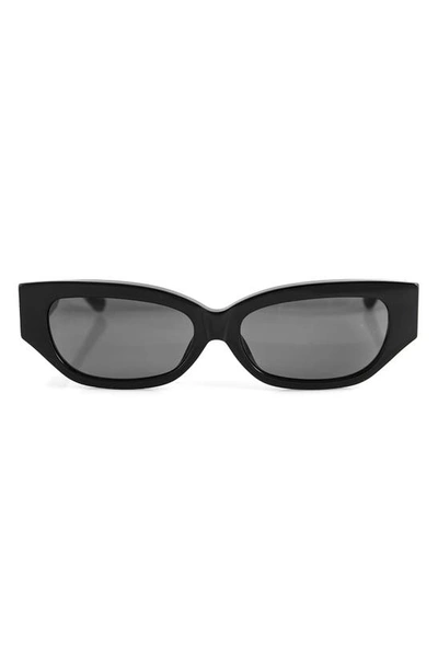 Aqs Lucia 55mm Polarized Cat Eye Sunglasses In Black