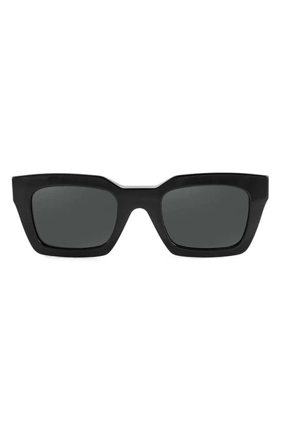 Aqs Harper 55mm Polarized Square Sunglasses In Black