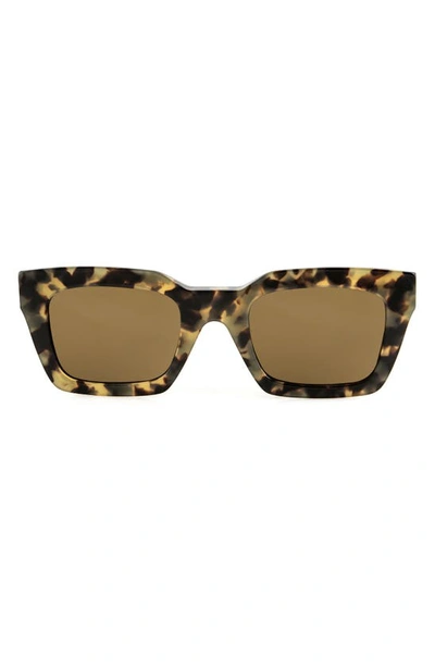 Aqs Harper 55mm Polarized Square Sunglasses In Brown