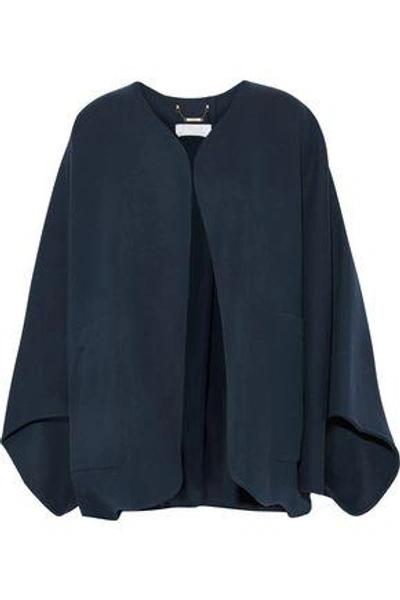 Chloé Wool And Cashmere-blend Cape In Navy