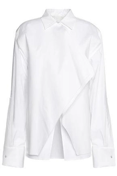 Antonio Berardi Woman Layered Cotton-blend Poplin Shirt White