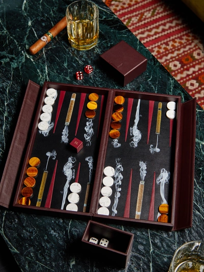 Alexandra Llewellyn Cigar Travel Backgammon Set In Multi